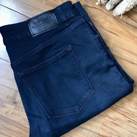 LRL Deep Indigo Stretch Jeans - sz 10 - Picture 2 of 4